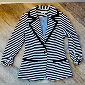 41 Hawthorne Fitted Blazer - Black and White stripes - Size XS